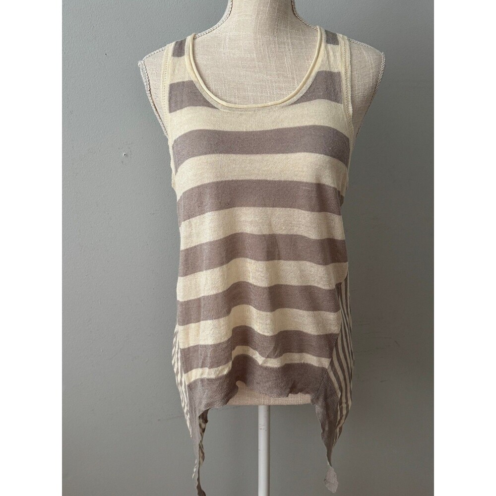 NEW Kerisma Sleeveless Striped Asymmetrical Blouse Size Small
